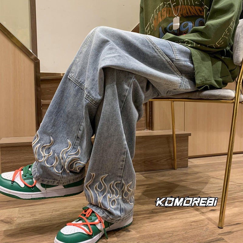 Unisex Classic Denim Jeans Loose Fit Daily Outdoor Wear - Image 5