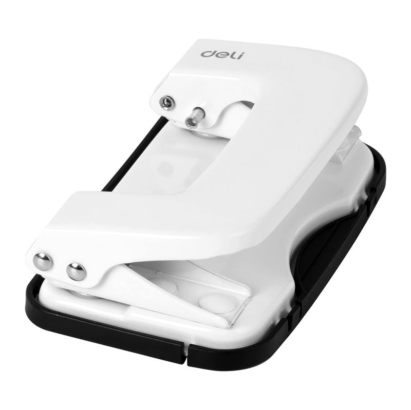 Deli E0136 Paper Punch - Removable Chip Tray, Office Essentials, Metal Handheld Punch, Office & School Stationery Tool, Pack of 2 - Image 2