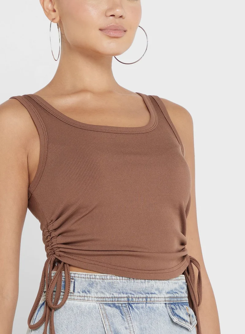 Ginger Ruched Tie Up Vest