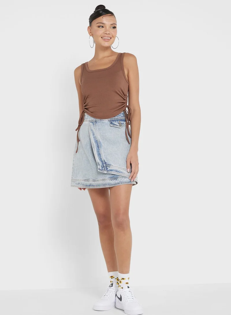 Ginger Ruched Tie Up Vest