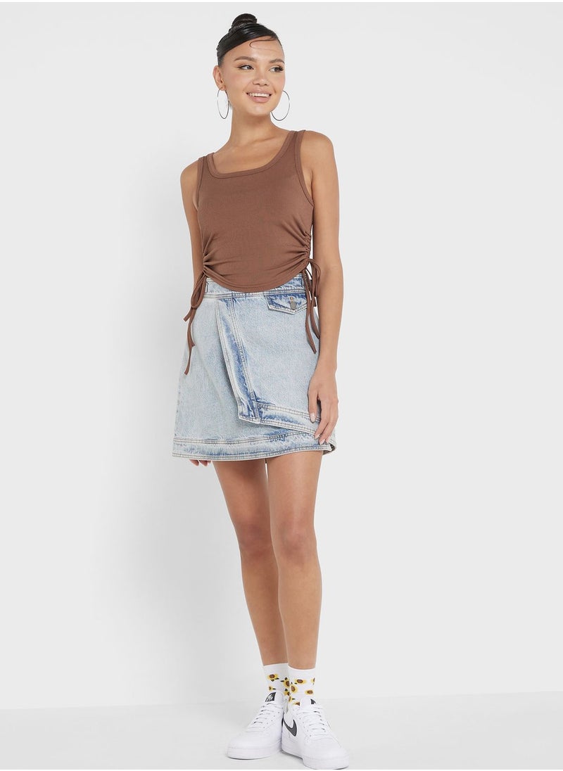 Ginger - Ruched Tie Up Vest - Image 1