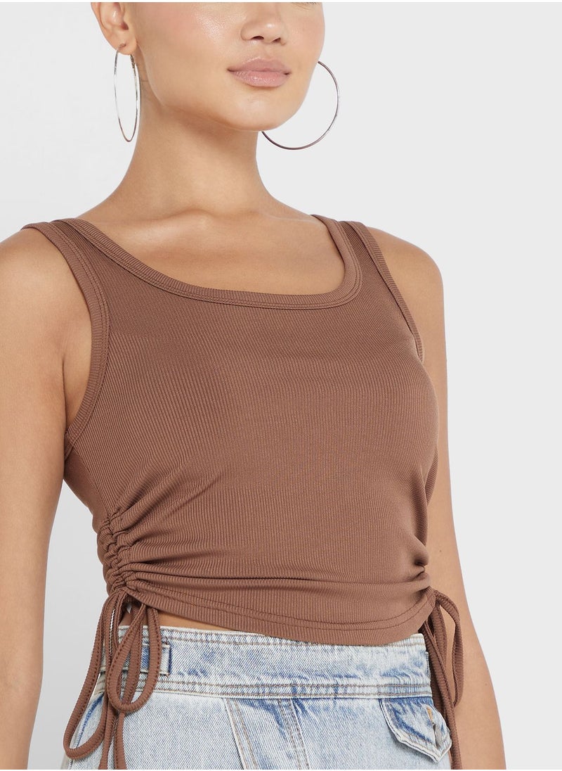 Ginger - Ruched Tie Up Vest - Image 1