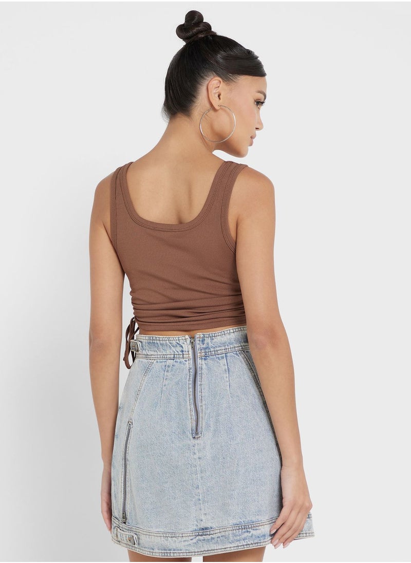 Ginger - Ruched Tie Up Vest - Image 1
