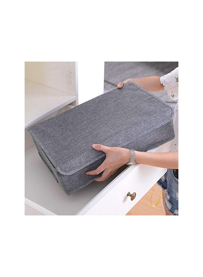 Green Tiger Socks Organizer with Lid, 30 Cell Underwear Drawer Organizer Foldable Closet Storage Box for Ties, Lingeries, Socks - Gray - Image 3