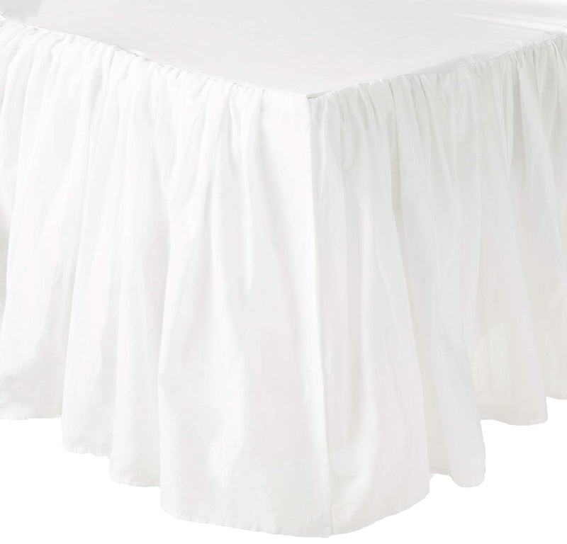 Greenland Home Cotton Voile Dust Ruffle, 18-inch L, White - Image 1