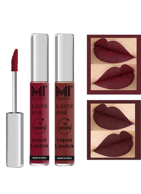 Go Local For Vocal Made In India Waterproof Liquid Matte Lipsticks Combo Of 2 Pcs 3Ml Each Red Mart Liquid Lipstick Dark Brown Liquid Lipstick