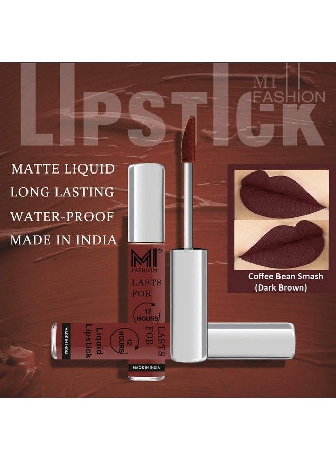 MI FASHION - Go Local For Vocal Made In India Waterproof Liquid Matte Lipsticks Combo Of 2 Pcs 3Ml Each Red Mart Liquid Lipstick Dark Brown Liquid Lipstick - Image 1