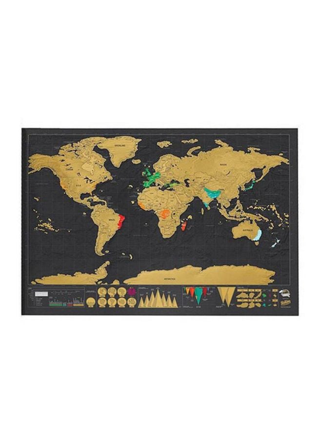 Generic Travel Scrape Off World Map Wall Sticker Multicolour 825x2x594mm  - Image 1