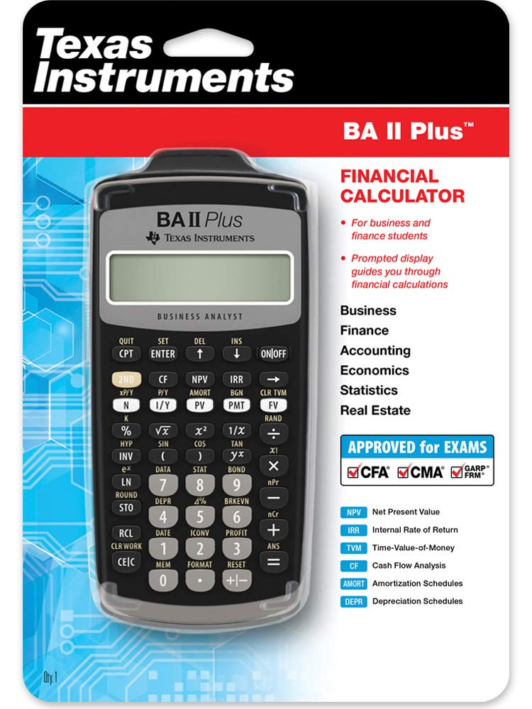 TEXAS INSTRUMENTS آلة حاسبة تكساس BA-II بلس المهنية وBA II بلس المالية، فضي - Image 5
