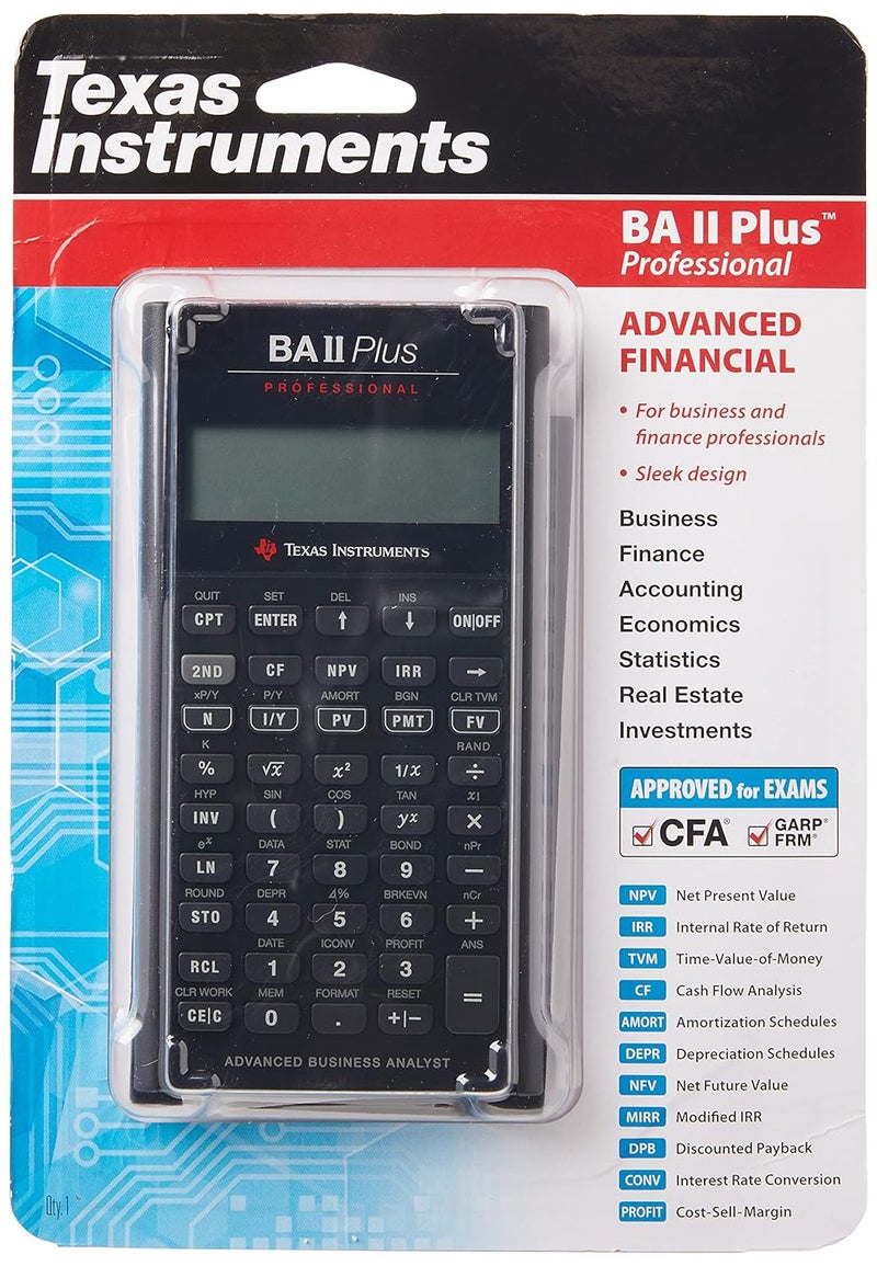 TEXAS INSTRUMENTS آلة حاسبة تكساس BA-II بلس المهنية وBA II بلس المالية، فضي - Image 2