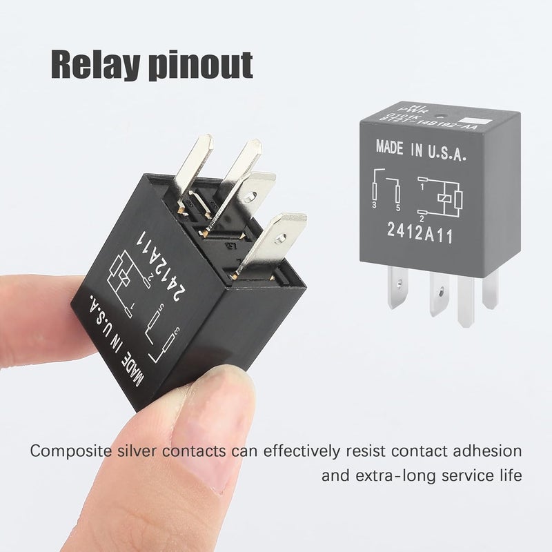 NHHC 2PCS 12V Automotive Relay for Ford Lincoln - Image 4