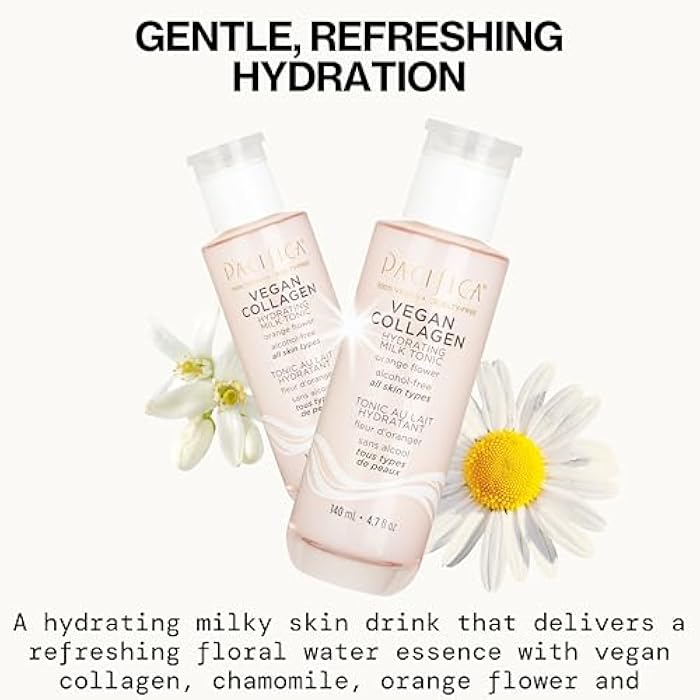 Pacifica Vegan Collagen Hydrating Milk Tonic – Alcohol-Free Milky Toner & Essence Moisturizing Vegan Collagen Face Tonic w/Hyaluronic Acid, Chamomile Jasmine All Skin Types Vegan Dermatologist Tested - Image 2