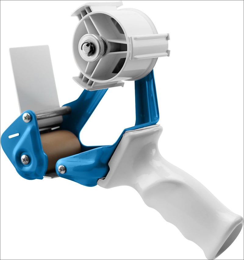 TAPEWELL مسدس شريط تابيول الثقيل الإطار المعدني - نواة 3 بوصة مع مقبض مريح خاص - موزع شريط التعبئة مع شفرة فولاذية مقسية ممتازة للفات الشريط 2 بوصة - Image 1