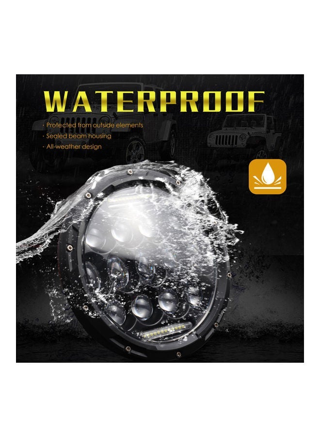 MUNTAQI 7-Inch Waterproof Round Shaped LED Front Headlight For Jeep Wrangler JK LJ - Image 2