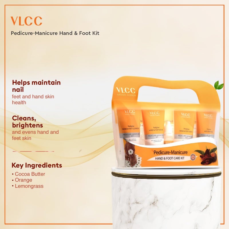 VLCC Pedicure Manicure Hand Foot Kit 150g 60ml Remove Dirt Impurities Dead Skin Cells Softens and Nourishes Hand and Feet Combo of Oil Cleanser Scrub Cream Anti tan pack - Image 3