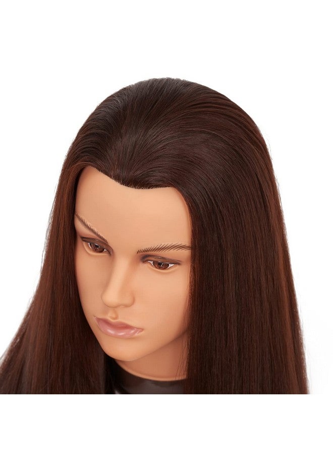Hairlink 2628'' Mannequin Head Yaki Synthetic Fiber Hair Styling Training Head Dolls For Cosmetology Manikin Maniquins Practice Head With Stand (9926Lb0420) - Image 4