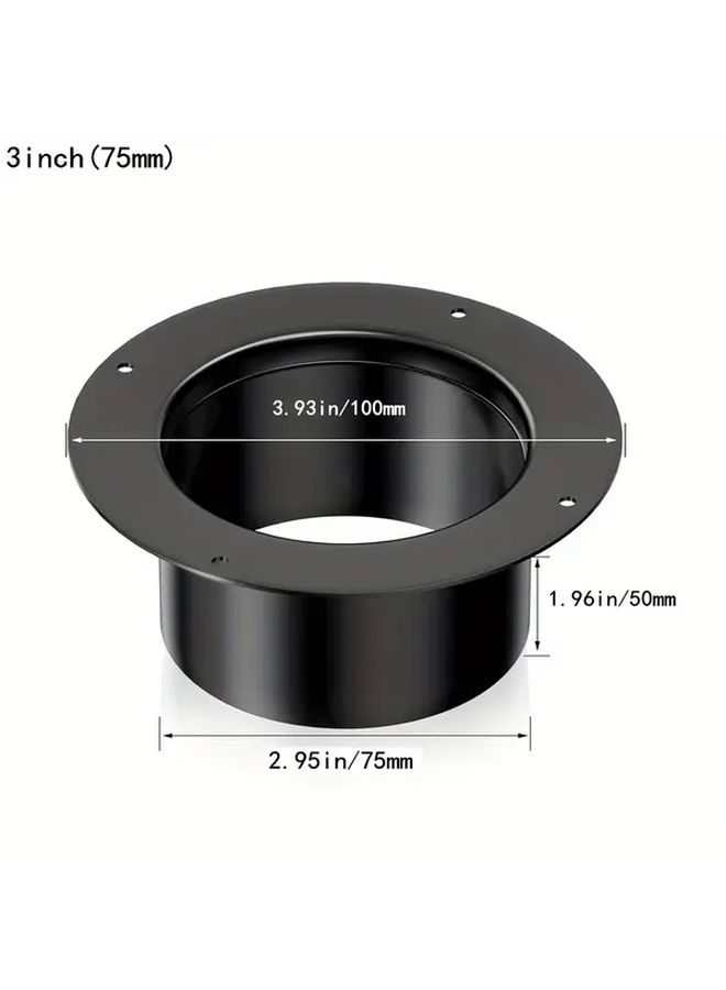 Heavy Duty ABS Duct Connector Flange 4 Inch Black for HVAC Ventilation - Image 3