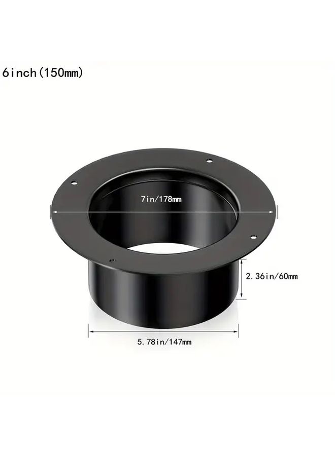 Heavy Duty ABS Duct Connector Flange 4 Inch Black for HVAC Ventilation - Image 5