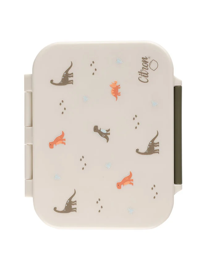 Citron Tritan Snackbox With 3 Compartments For Kids, Leak Proof And Bpa Free - Dino Green
