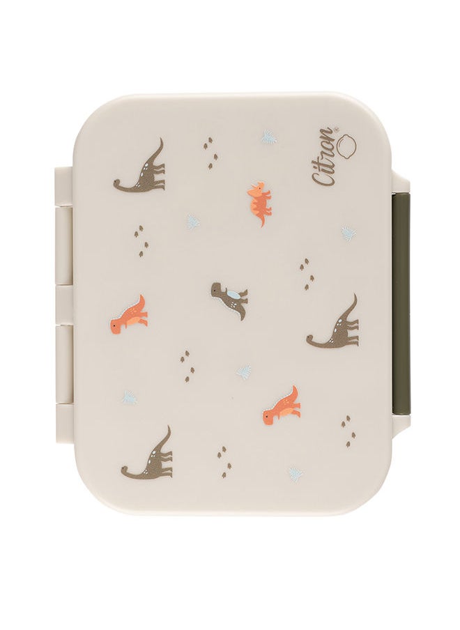 Citron Tritan Snackbox With 3 Compartments For Kids, Leak Proof And Bpa Free - Dino Green  - Image 1