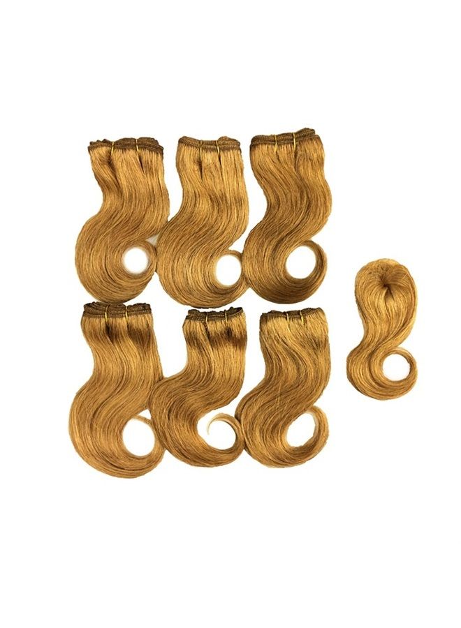 VIOLET Hair Brazilian Virgin Hair bundles with Closure Cheap Short Hair Extensions 27# Honey blonde Bob Weave Human Hair Body Wave Bunldes with Closure Human Hair Chocolate Blonde Color (8 Inch (Pack - Image 4