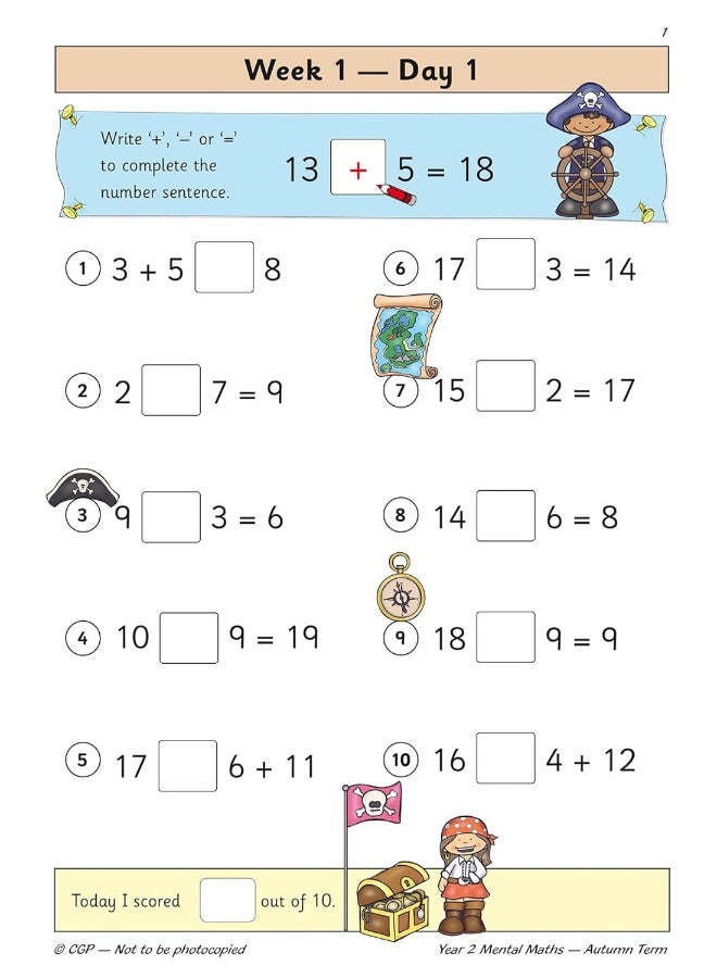 كتاب الممارسة اليومية للرياضيات الذهنية KS1 للسنة 2: الخريف - Image 5