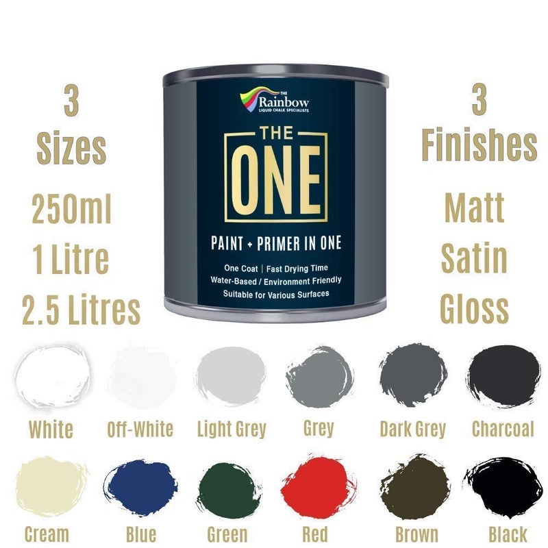 THE ONE Paint & Primer: Most Durable All-in-One Furniture Paint, Cabinet Paint, Front Door Paint, Wall Paint, Bathroom, Kitchen - Fast Drying Craft Paint Interior/Exterior (Blue, Gloss, 8.5oz) - Image 3