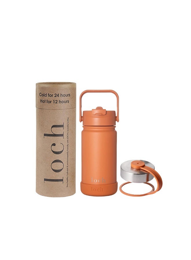 Loch 420ml (14 Oz) Monochrome Water Bottle Amber Orange - Image 1