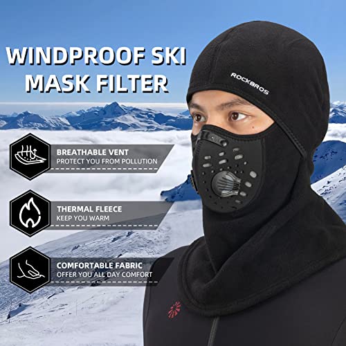 ROCKBROS Ski Mask Balaclava Winter Mask for Men Baclava Cold Weather Thermal (Black 1) - Image 4