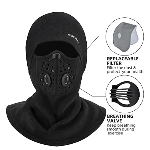ROCKBROS Ski Mask Balaclava Winter Mask for Men Baclava Cold Weather Thermal (Black 1) - Image 3