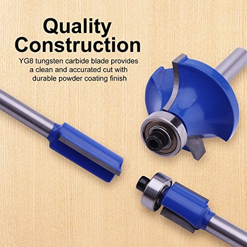 LU&MN Carbide Tipped Router Bit Set ( 24 PCS) with 1/4" Shank Wood Milling Saw Cutter, Multi-Purpose (Woodworking Tools for Home Improvement and DIY) - Image 5