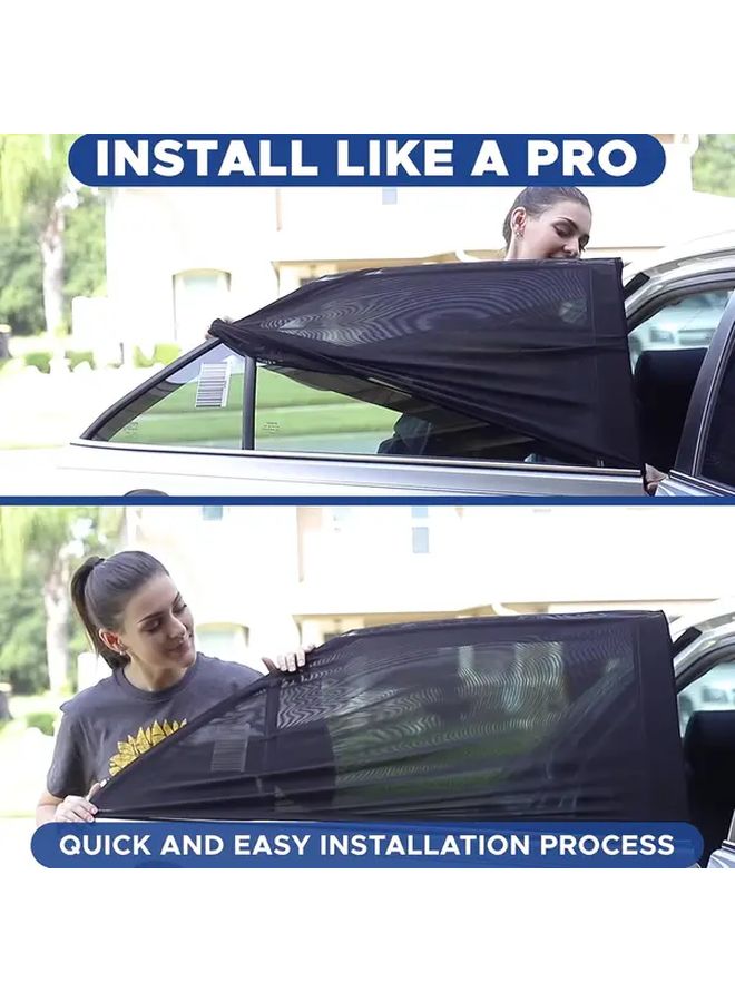 2Pcs Car Rear Window Sunshade Elastic Mesh Anti Glare Privacy Easy Removal - Image 5