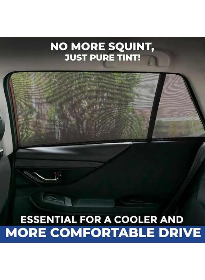2Pcs Car Rear Window Sunshade Elastic Mesh Anti Glare Privacy Easy Removal - Image 3