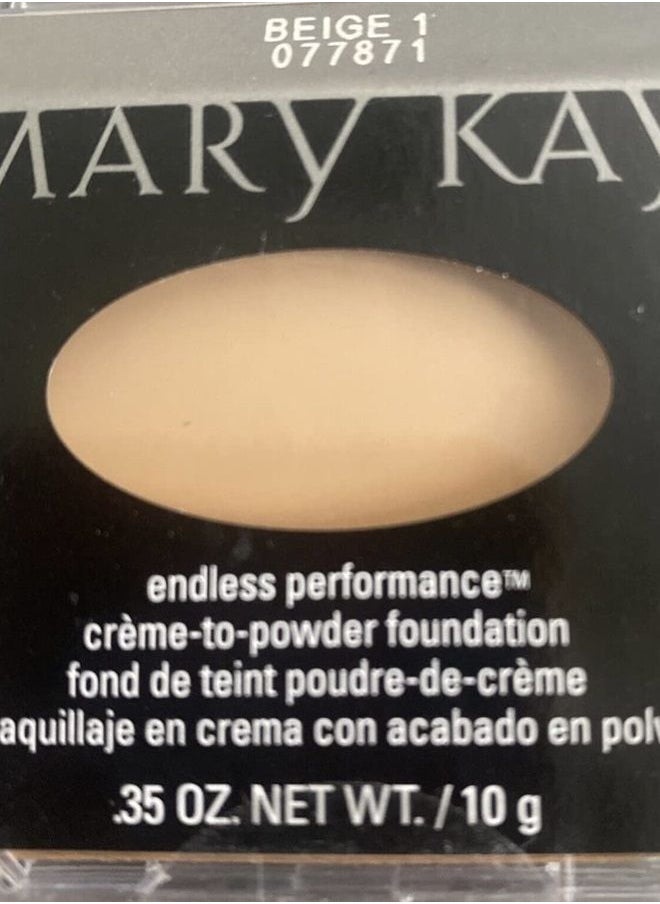 Mary Kay Endless Performance Creme to Powder Foundation Beige 1 