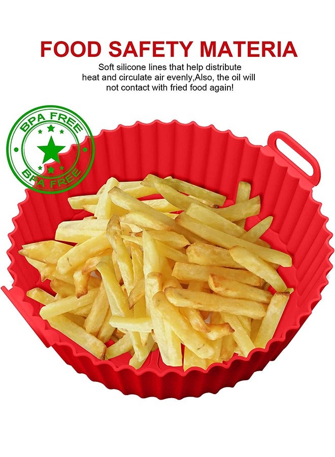 Toshionics 2 Pcs Air Fryer Silicone Liner Non Stick Reusable Red - Image 4