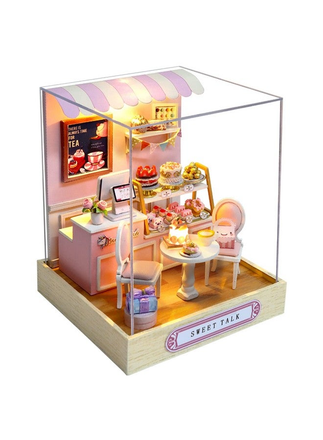 CUTEROOM DIY Doll House Miniature Furniture Wooden House Kit with Dust Cover & LED Light and Accessories - New Three Styles QT Series Dollhouse (QT032) - Image 1