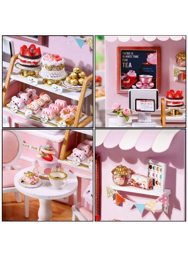 CUTEROOM DIY Doll House Miniature Furniture Wooden House Kit with Dust Cover & LED Light and Accessories - New Three Styles QT Series Dollhouse (QT032) - Image 5