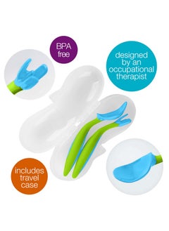 b.box Toddler Cutlery Set: Patented Flork™ Designed Fork, Spoon & Travel Case, Easy Grip Handles, Dishwasher Safe, Bpa Free. (Ocean Breeze)  - Image 3