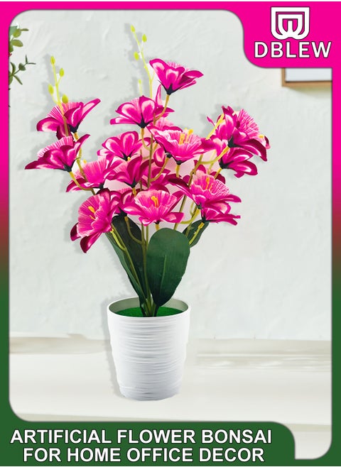Artificial Fake Flower Bonsai Simulated No Withering Colourful Assorted Mini Plastic Plant With Bendable Branches For Garden Greenery Balcony Office Home Decorations Faux Silk Tree