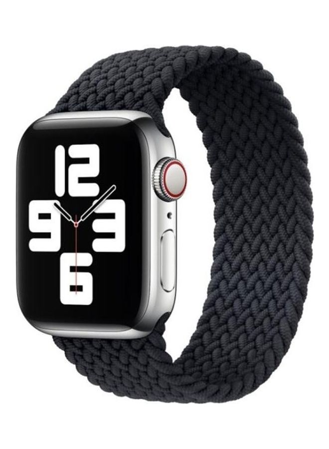 NIBEMINENT Single Turn Braided Watchband For Apple Watch Series 7 41mm/6 & SE 5 4 40mm/3 2 1 38mm Black  - Image 3