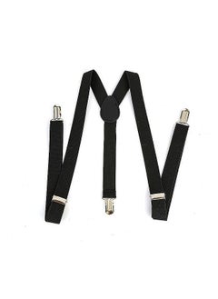 NIBEMINENT Clip On Suspenders Elastic Y Shape Back Formal Braces Black  - Image 1