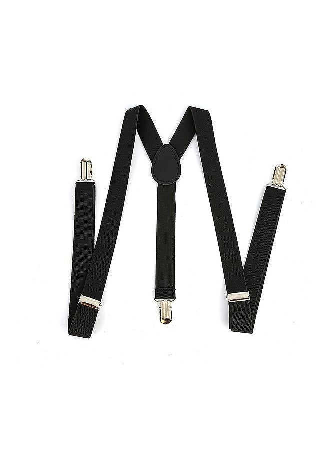 NIBEMINENT - Clip On Suspenders Elastic Y Shape Back Formal Braces Black - Image 1
