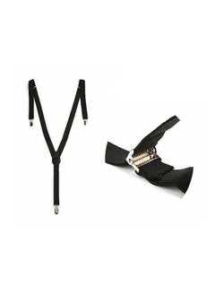 NIBEMINENT Clip On Suspenders Elastic Y Shape Back Formal Braces Black  - Image 3