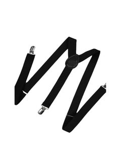 NIBEMINENT Clip On Suspenders Elastic Y Shape Back Formal Braces Black  - Image 4