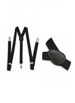 NIBEMINENT Clip On Suspenders Elastic Y Shape Back Formal Braces Black  - Image 2