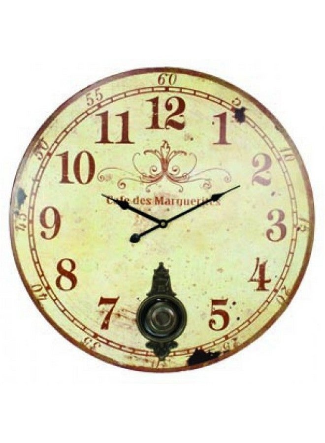 Upper Deck Large 23 Wall Clock With Pendulum ~ Antique French Provincial Style
