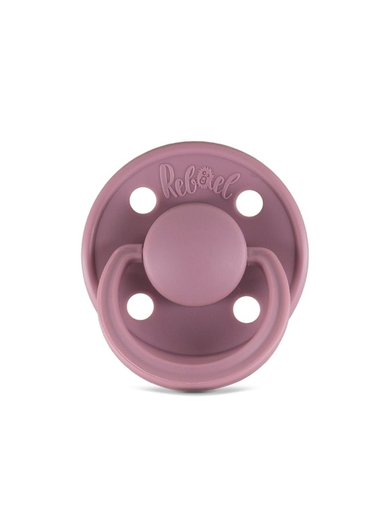 Rebael Mono Natural Rubber Round Pacifier Size 1 - Baby 0-6M (1-pack) - Plum - Image 3