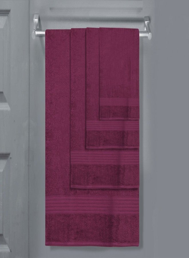 Bombay Dyeing Towel set of 4-Tulip-R4 set-Purple - Image 2