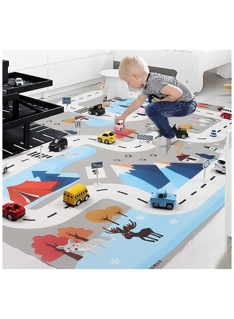 SYOSI Play Mat, Kids Traffic Floor Playing Time Mat, for Home Bedroom Living Room, Soft Easy Clean Outdoor Picnic Mat - Image 3