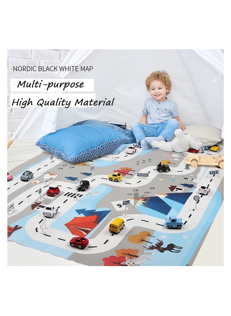 SYOSI Play Mat, Kids Traffic Floor Playing Time Mat, for Home Bedroom Living Room, Soft Easy Clean Outdoor Picnic Mat - Image 2